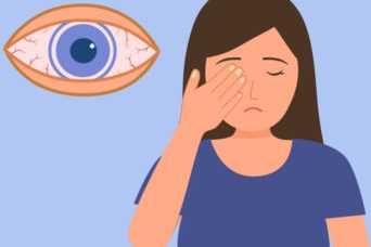 Femme avec une inflammation oculaire