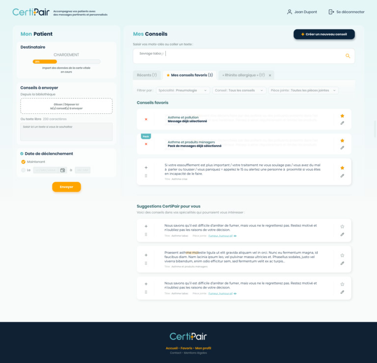 Capture de la plateforme CertiPair