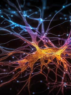 Illustration d'un neurone rétinien.