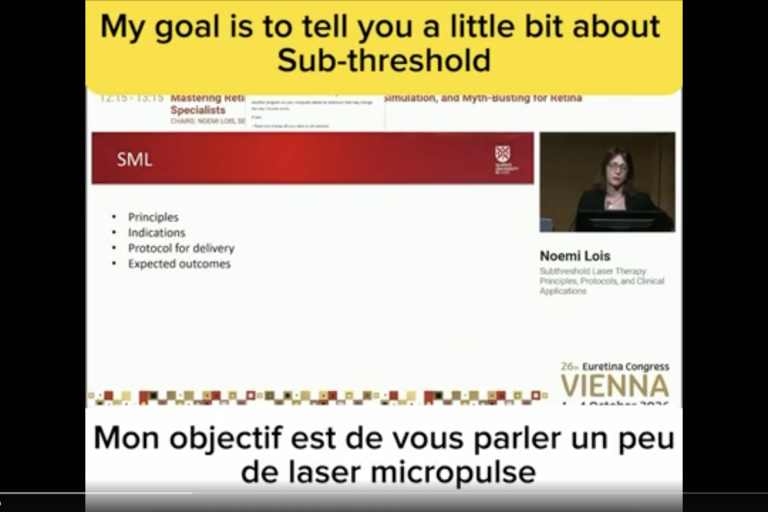 Euretina 2026 Live_Noemi Lois - Le laser micropulse : cours pour les débutants